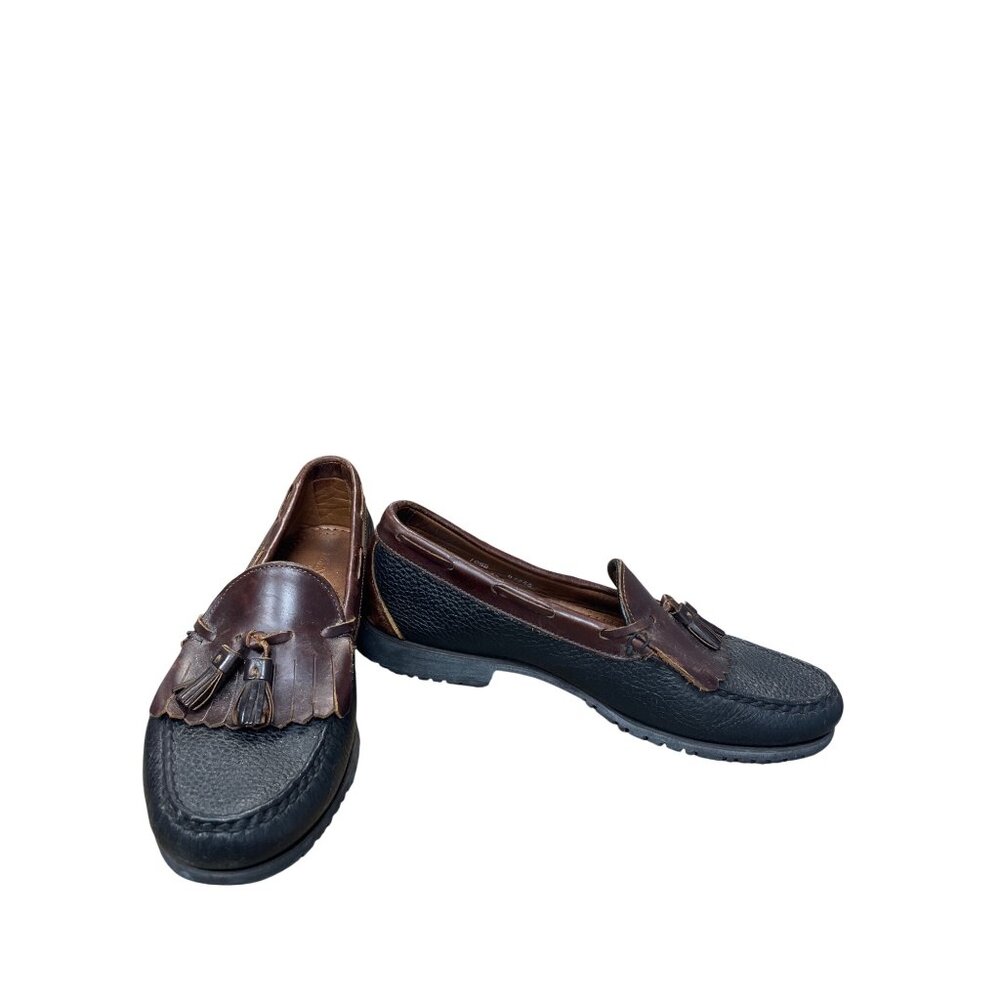 Allen Edmonds mens brown leather tassled slip loafers sz 10.5D SKU 9604